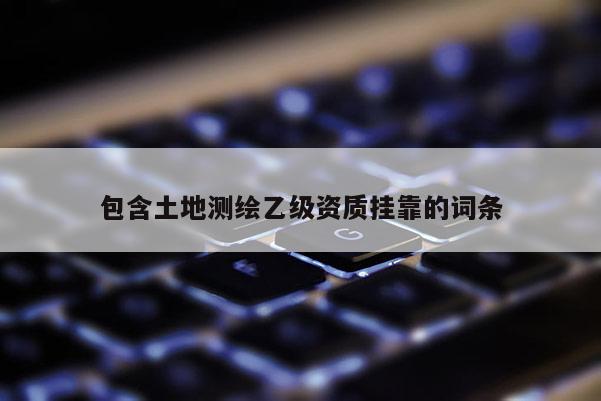 包含土地测绘乙级资质挂靠的词条