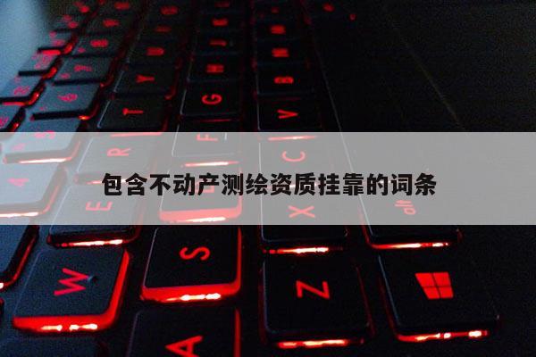 包含不动产测绘资质挂靠的词条