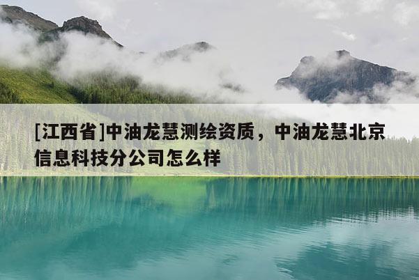 [江西省]中油龙慧测绘资质，中油龙慧北京信息科技分公司怎么样